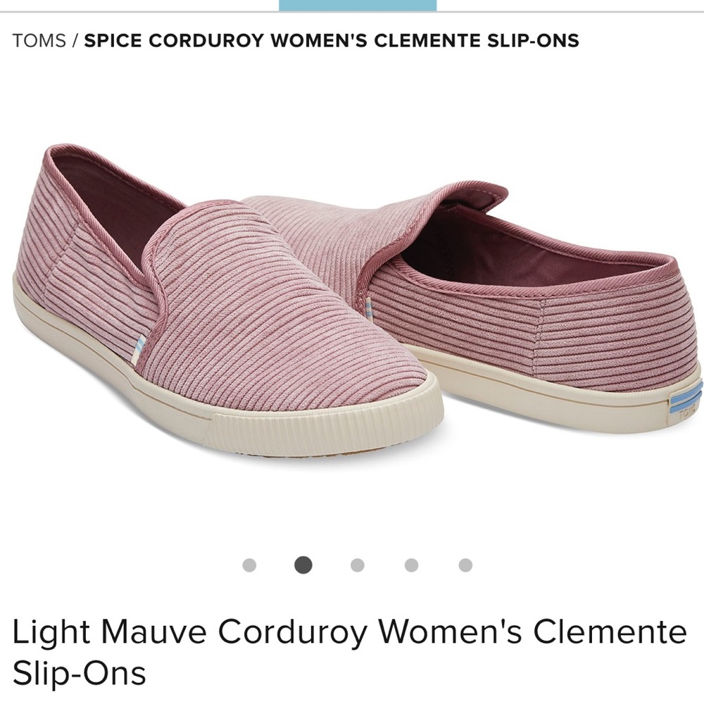 TOMS Corduroy Sip Ons 💙 Light Mauve Sz 9